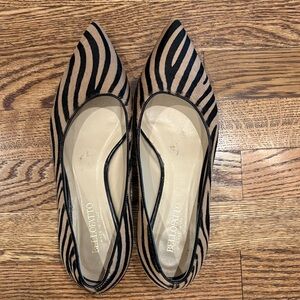 Bellofatto Women's Zebra Pattern Pony Hair Flats